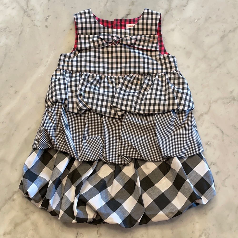 12 M Deux par Deux puffy gingham dress